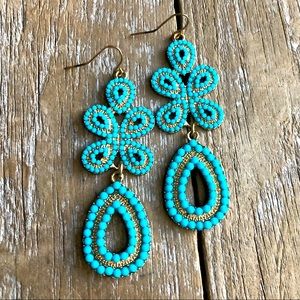NEW Turquoise beaded gold tone Earrings ❤️